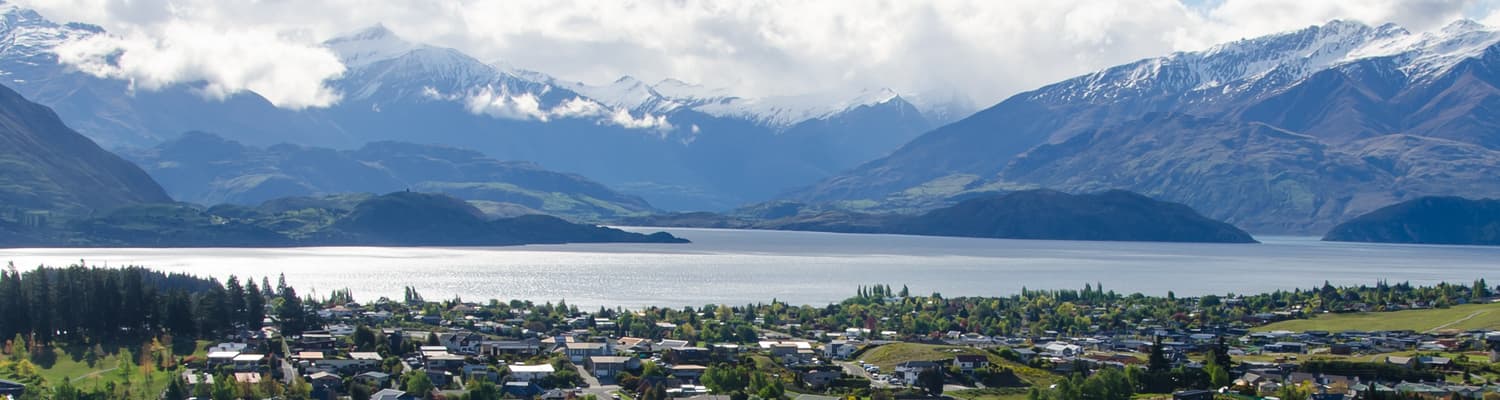 Aerial view of Wanaka, New Zealand