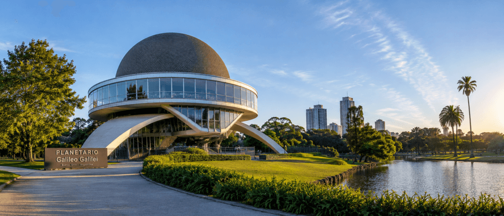 Planetario Galileo Galilei rodeado de parques y lagos en Palermo Buenos Aires