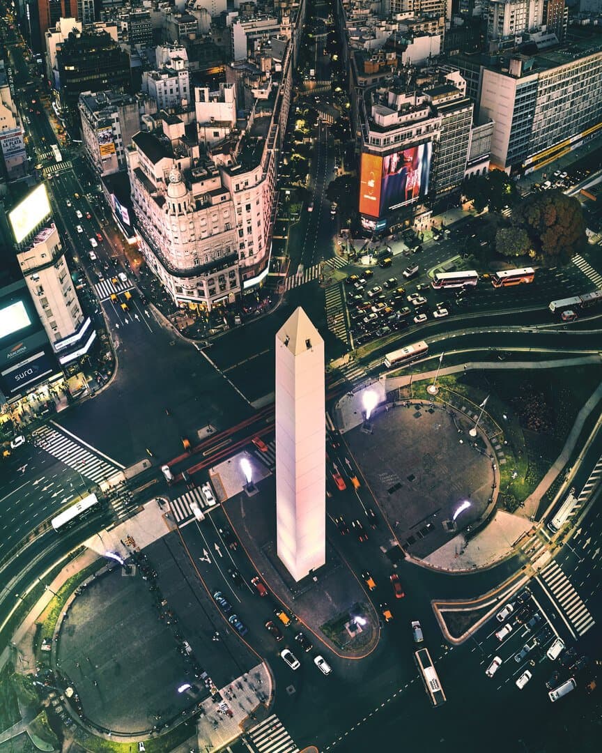 Vista aérea do Obelisco